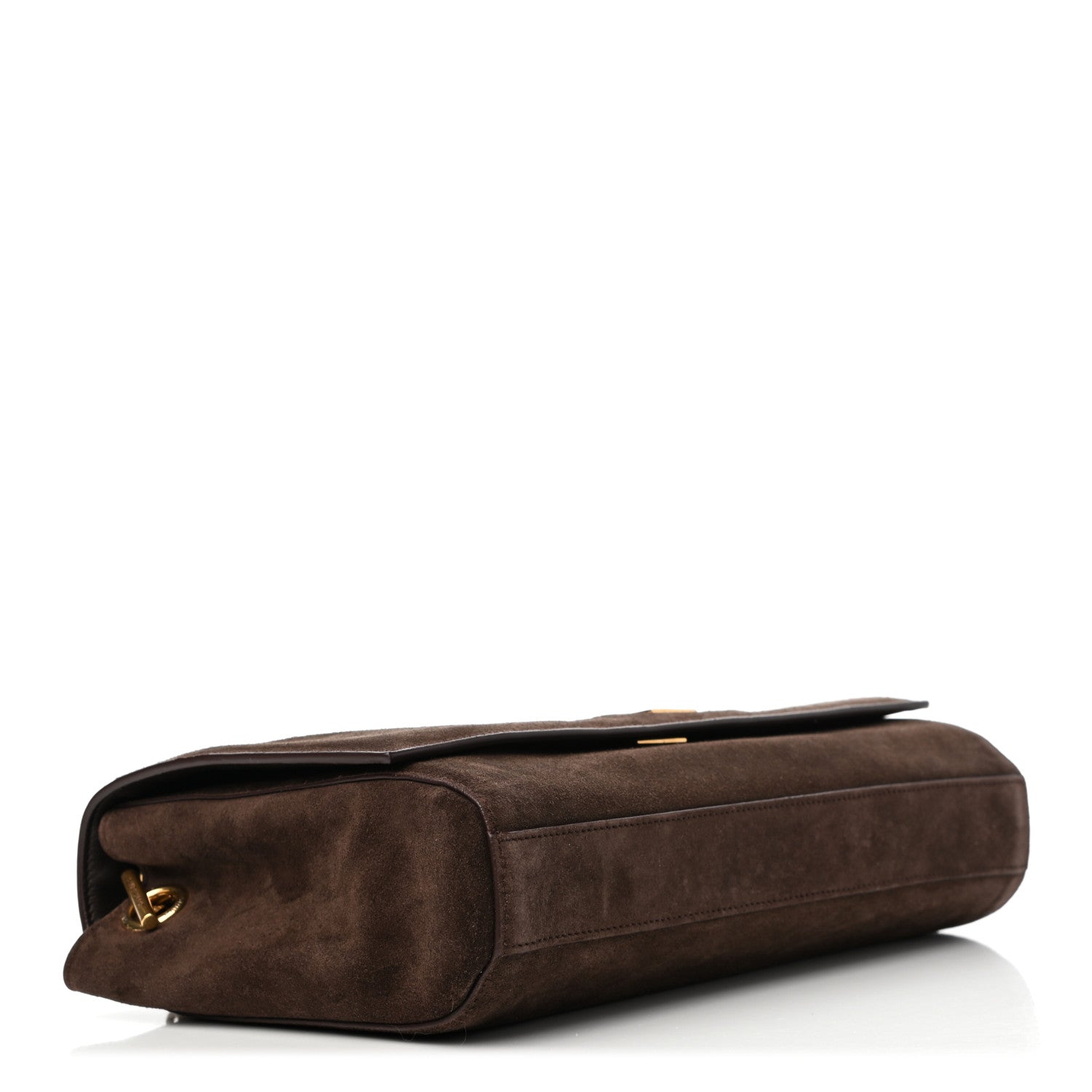 Saint Laurent Smooth Calfskin Suede Medium Reversible Monogram Kate Satchel Military Brown 6 of 10
