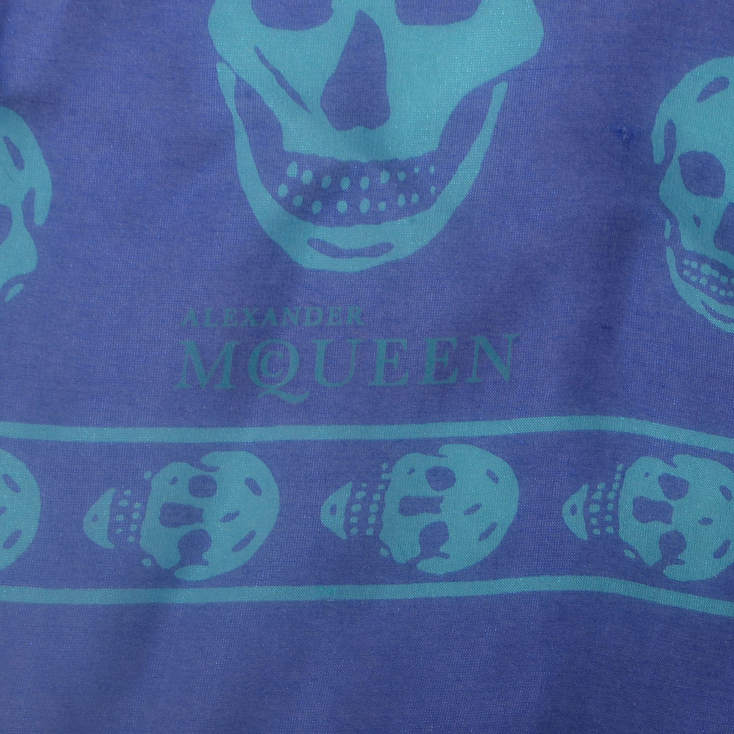 Silk Chiffon Skull Scarf Blue
