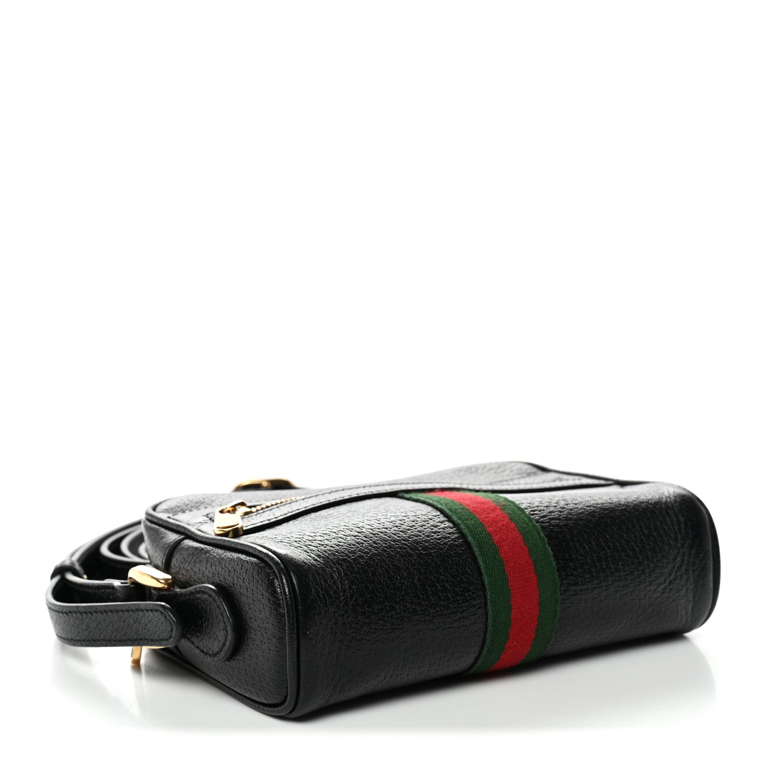 Gucci Calfskin Web Mini Ophidia Shoulder Bag Black 1864278