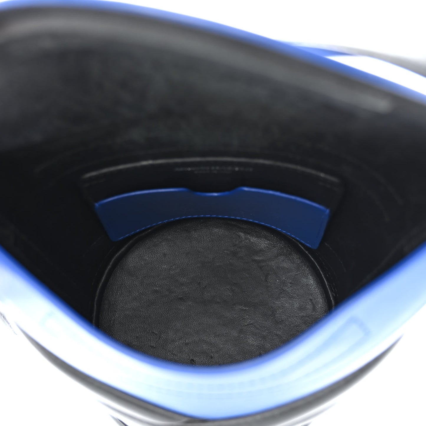 Calfskin The Curve Small Shoulder Bag Electric Blue Black