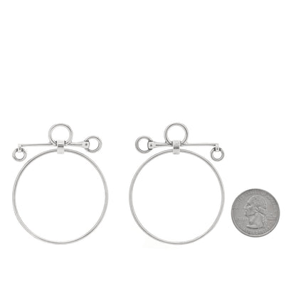 Hermes Sterling Silver Loop Earrings 2 of 4
