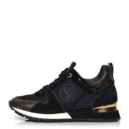 Louis Vuitton Suede Monogram Run Away Sneakers 37 Black 1 of 8