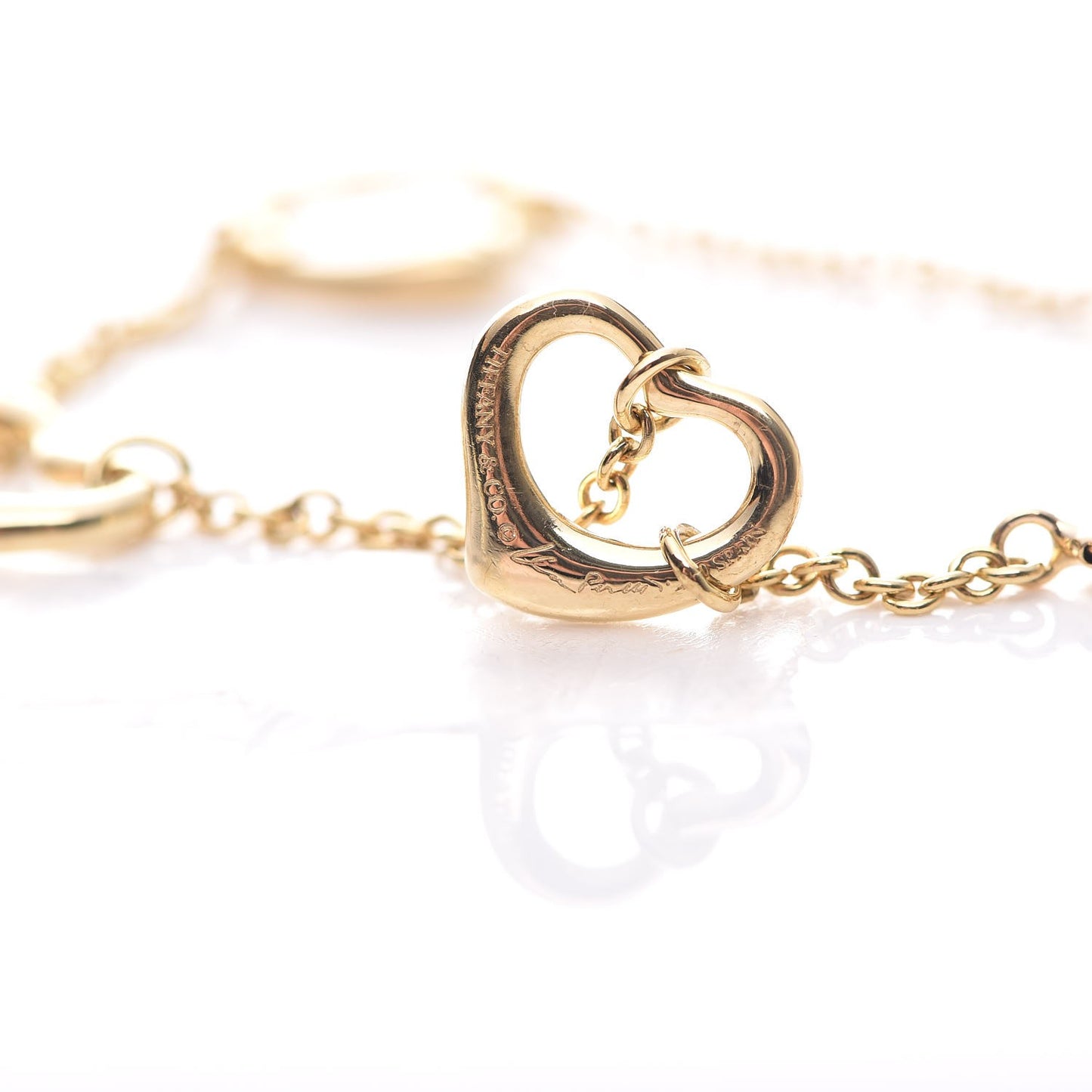 18K Yellow Gold Elsa Peretti 5 Open Heart Bracelet