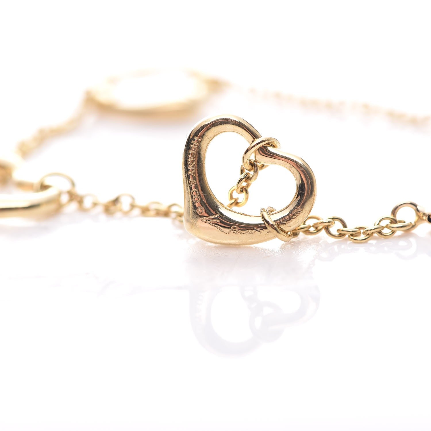 Tiffany 18K Yellow Gold Elsa Peretti 5 Open Heart Bracelet 5 of 6