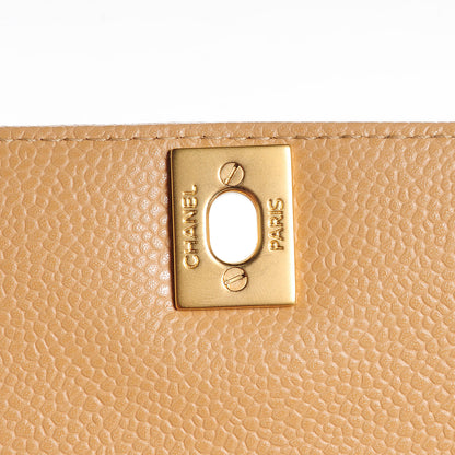 Chanel Caviar Quilted Wild Stitch Medium Single Flap Beige 7 of 8