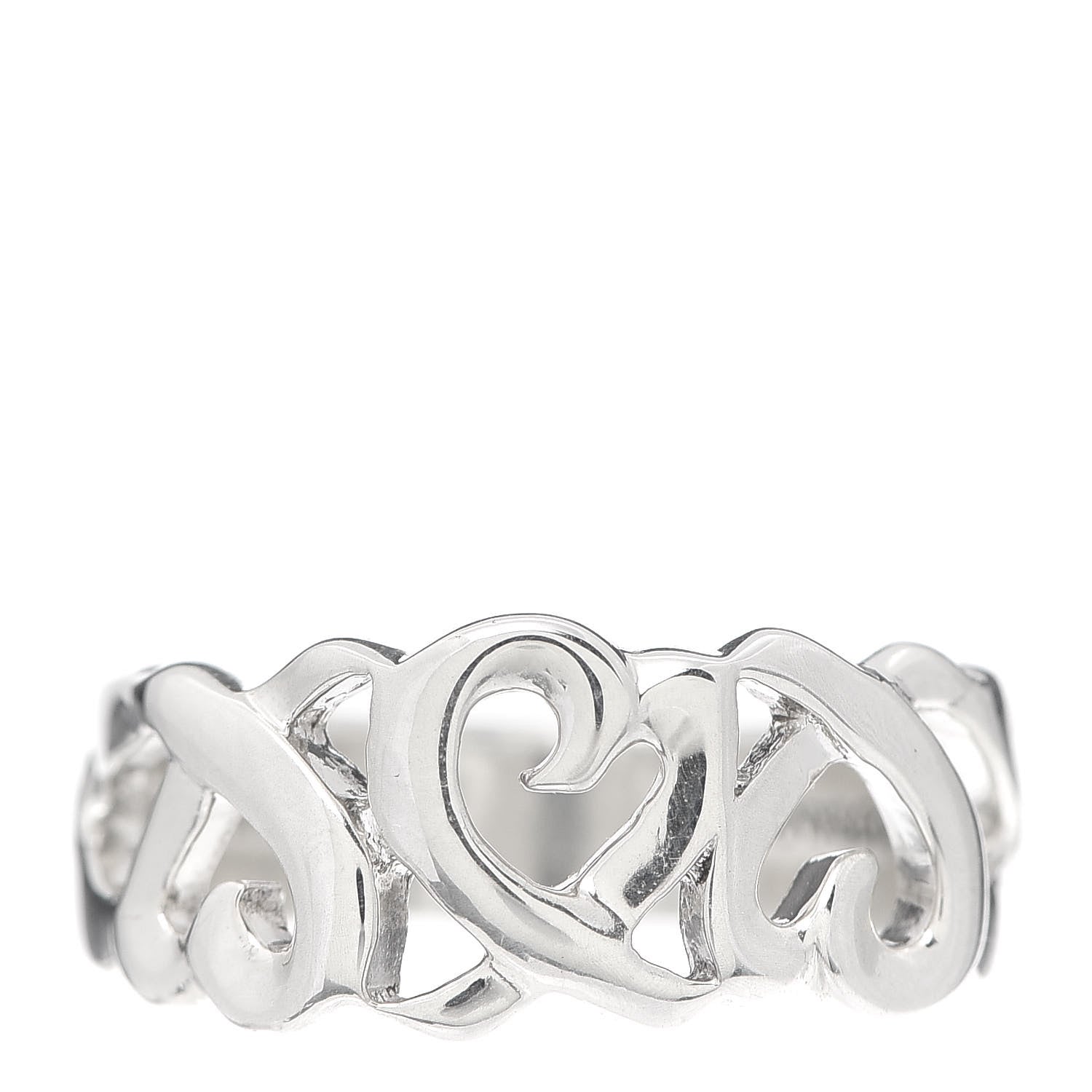 Tiffany Sterling Silver Paloma Picasso Loving Hearts Ring 54 7 1 of 4