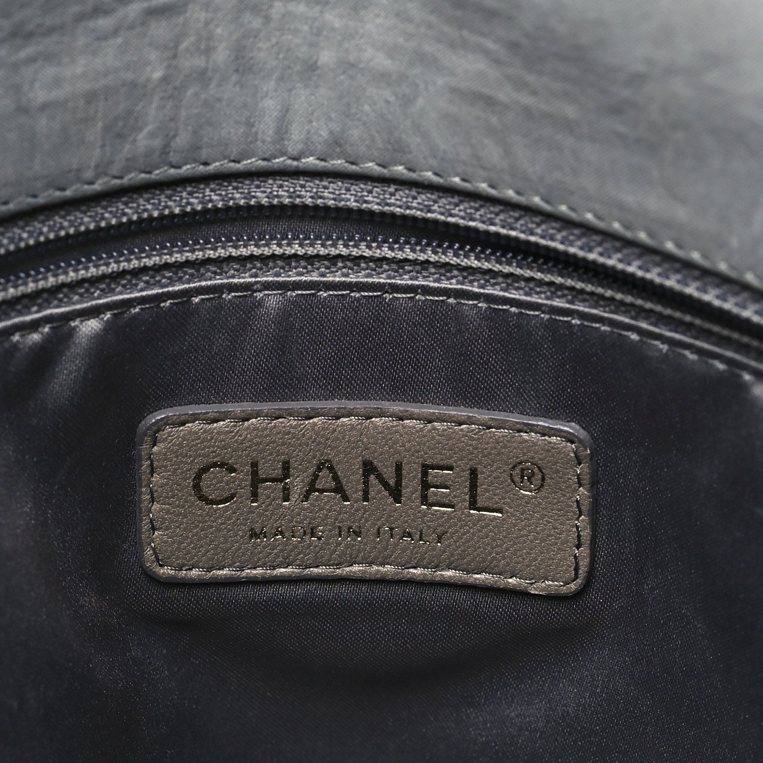 Chanel Iridescent Calfskin Vertical Quilted Mademoiselle Lock Bijoux Flap Shoulder Bag Grey 6 of 11