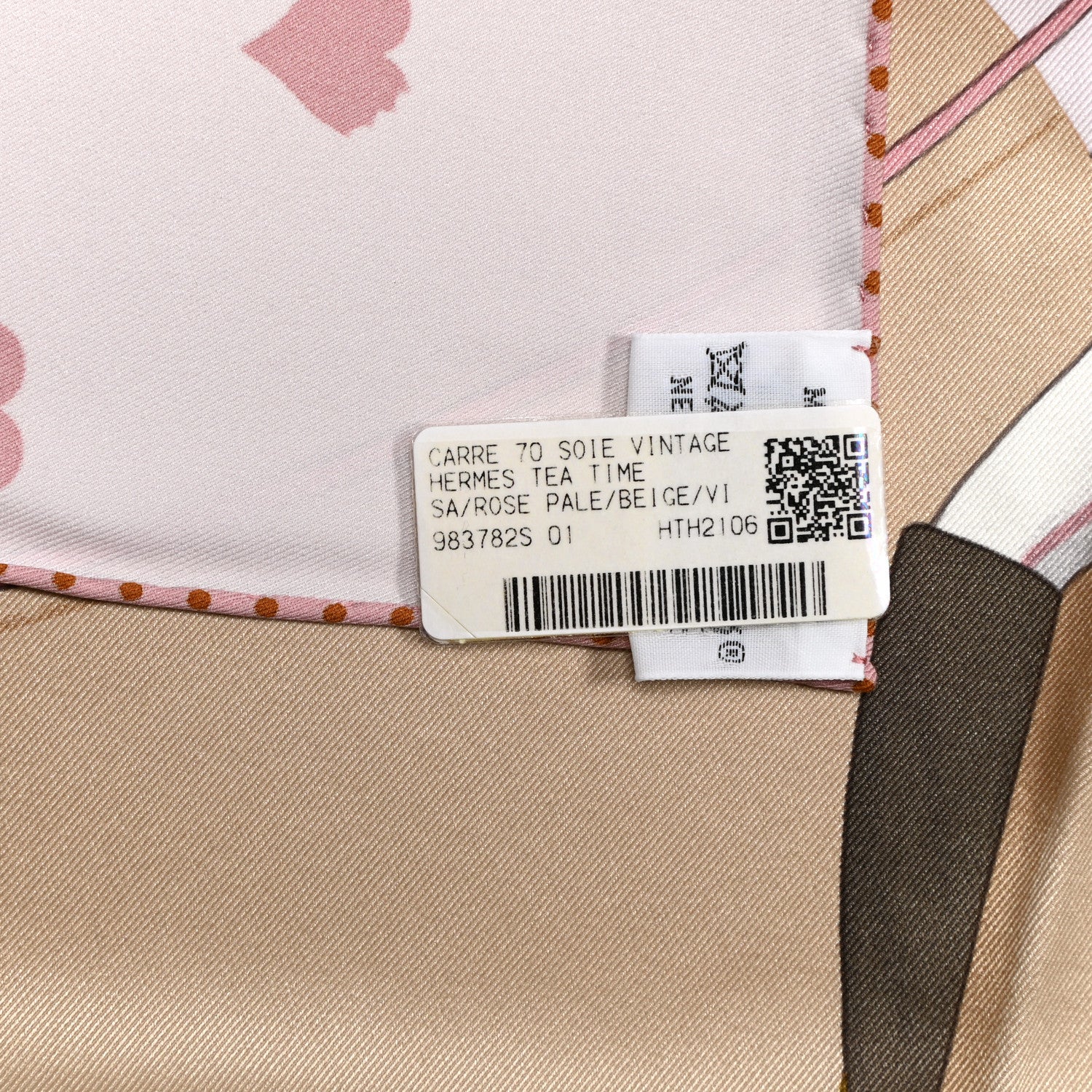 Hermes Silk Hermes Tea Time Scarf 70 Rose Pale Beige 6 of 6