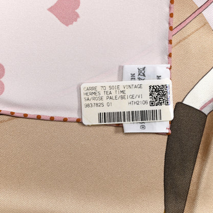 Hermes Silk Hermes Tea Time Scarf 70 Rose Pale Beige 6 of 6