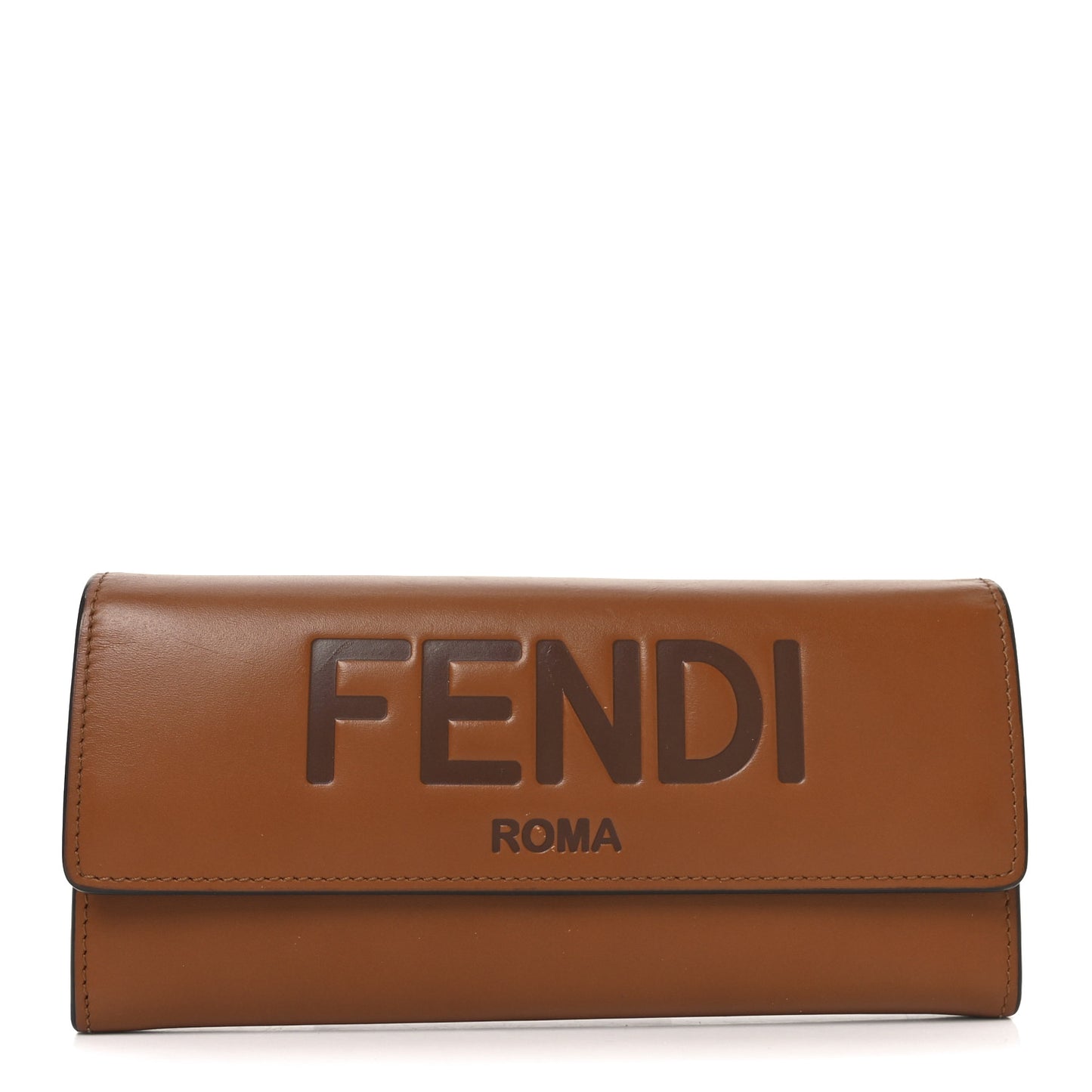 Vitello King Tamponato Logo Embossed Continental Wallet Cuoio