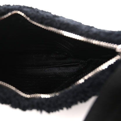 Prada Terry Cloth Mini Re-Edition 2000 Bag Black White 5 of 10