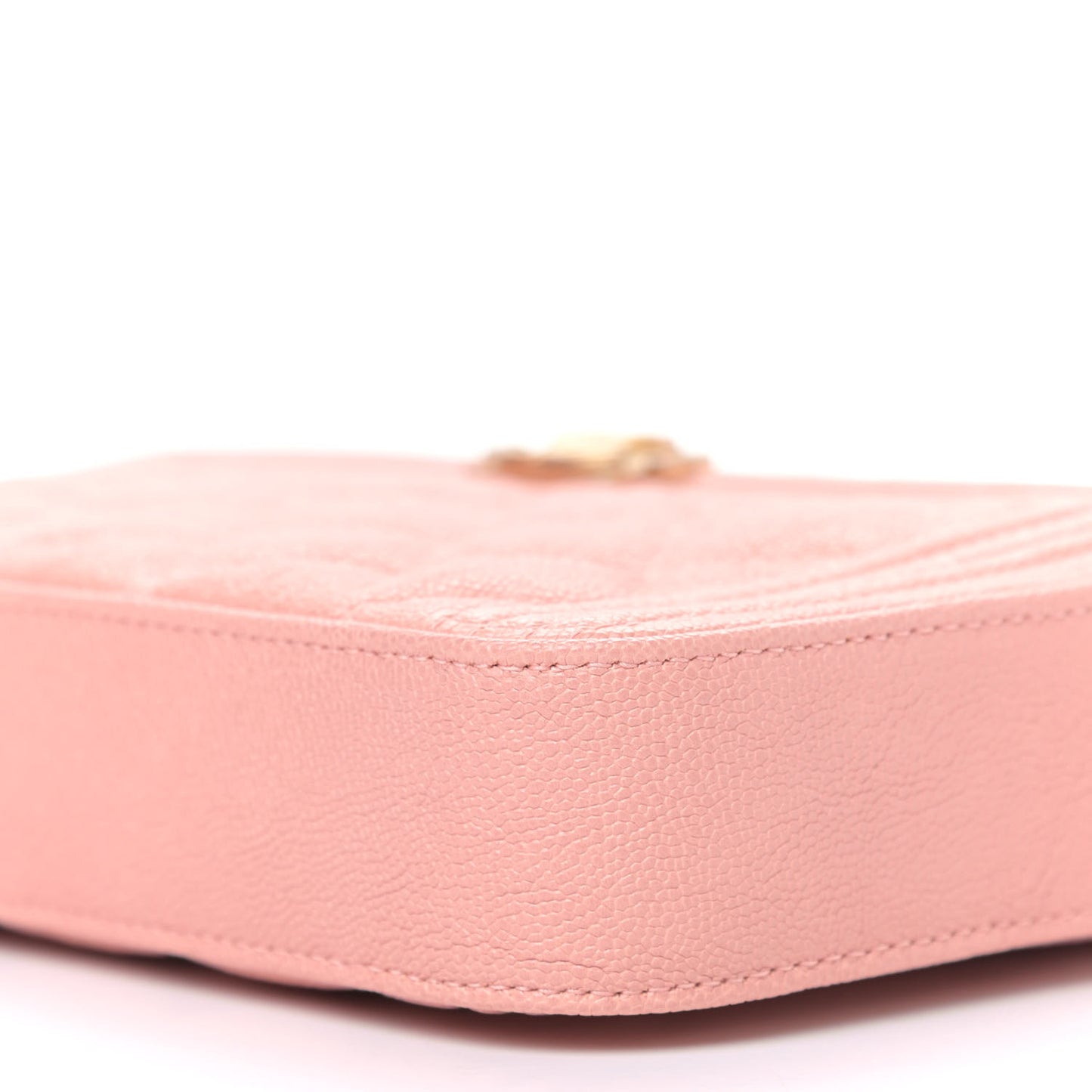 Caviar Quilted Small Boy Clutch With Chain Light Pink
