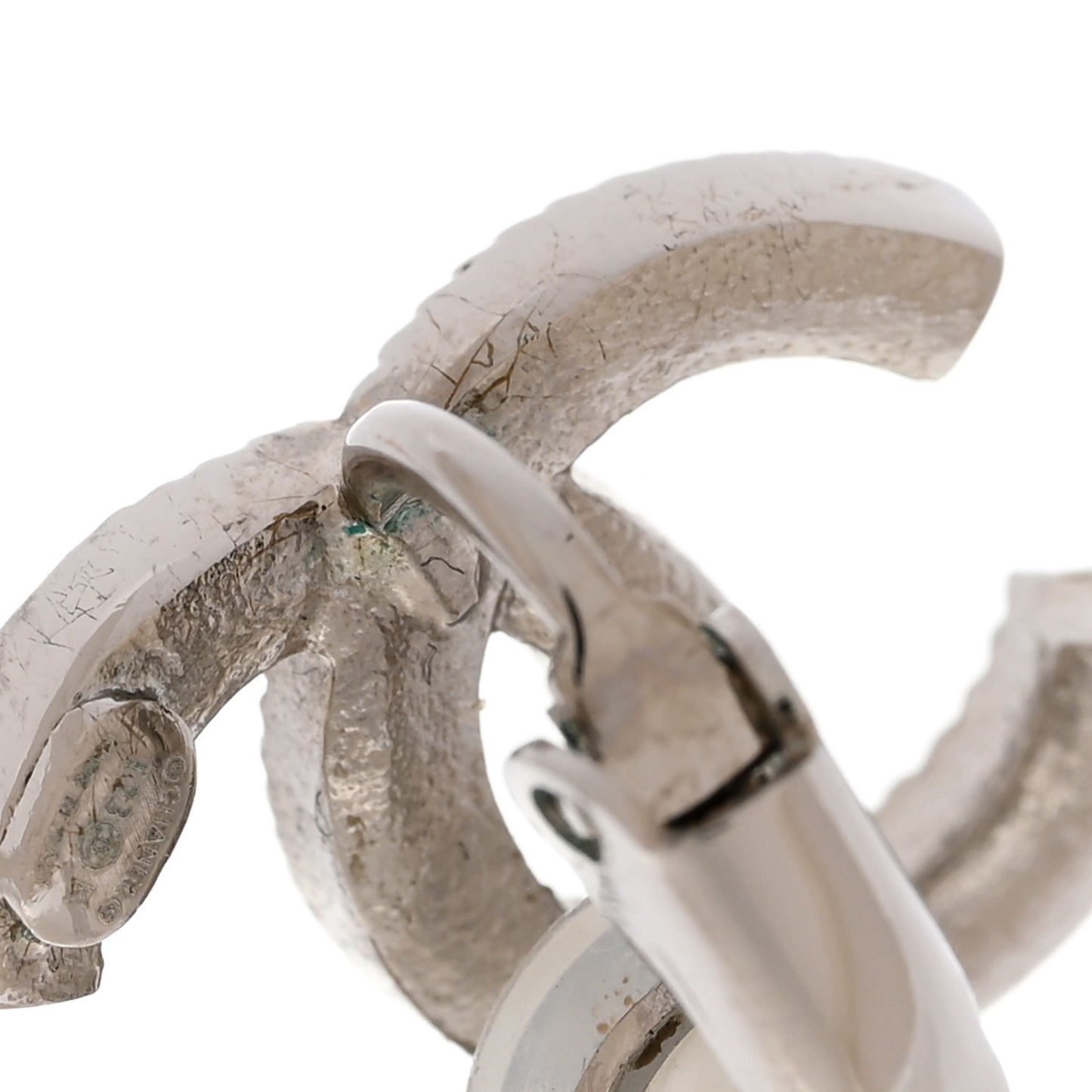 Crystal CC Clip On Earrings Silver