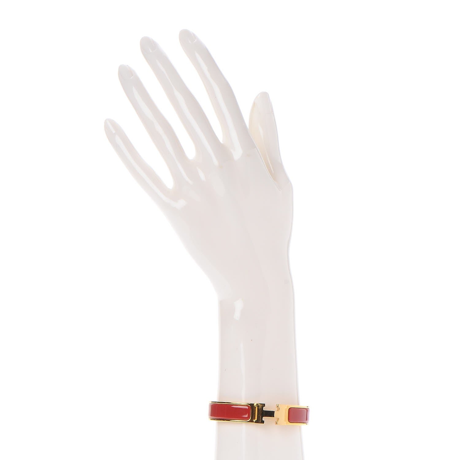Hermes Enamel Narrow Clic Clac H Bracelet PM Red 2 of 5