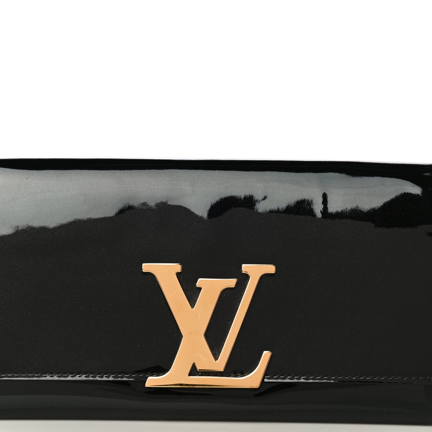 Patent Louise Clutch Black