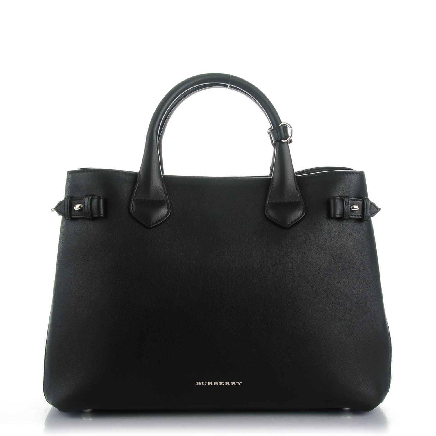 Burberry Smooth Calfskin Medium Chain Banner Tote Black 1 of 8