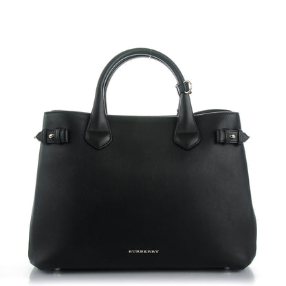 Burberry Smooth Calfskin Medium Chain Banner Tote Black 1 of 8