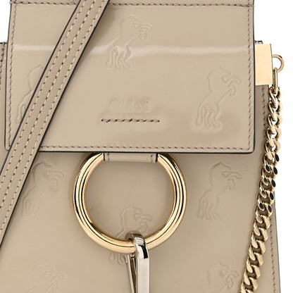 Chloe Patent Calfskin Little Horses Debossed Mini Faye Bag Motty Grey 8 of 10