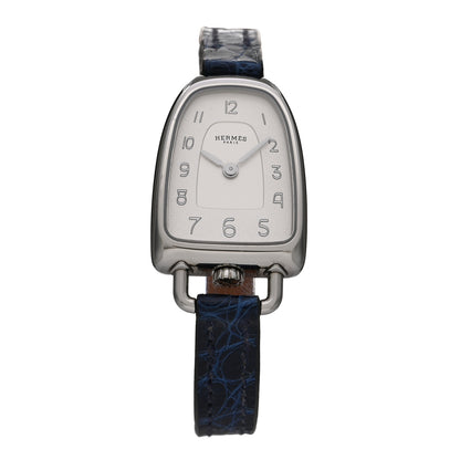 Hermes Stainless Steel Alligator 26mm Galop Quartz Watch Bleu Saphir 1 of 5