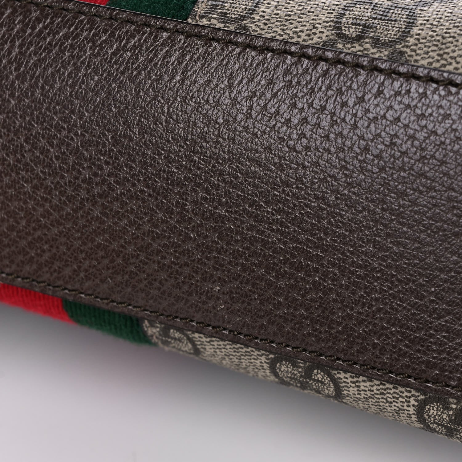 Gucci GG Supreme Monogram Textured Dollar Calfskin Web Small Ophidia Dome Shoulder Bag Beige Ebony New Acero 11 of 13