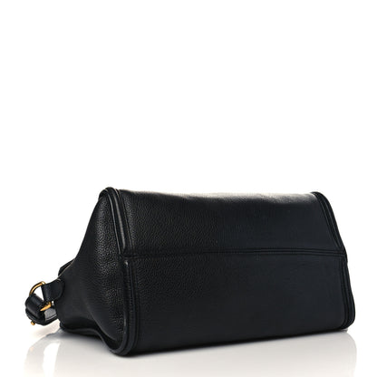 Alexander McQueen Pebbled Calfskin Small Skull Padlock Zip Around Tote Black 4 of 10
