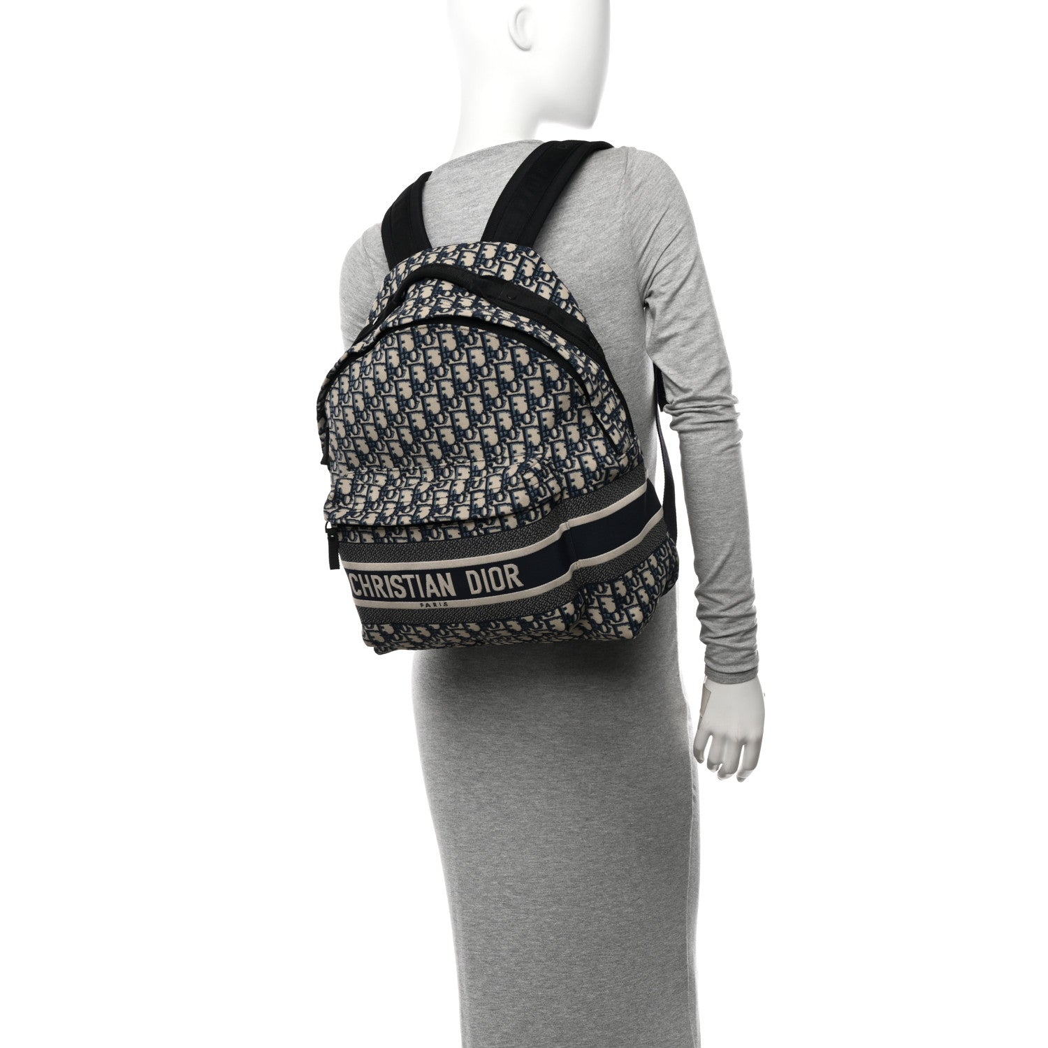Christian Dior Oblique Diortravel Backpack Blue 2 of 9