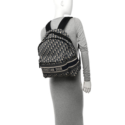 Christian Dior Oblique Diortravel Backpack Blue 2 of 9