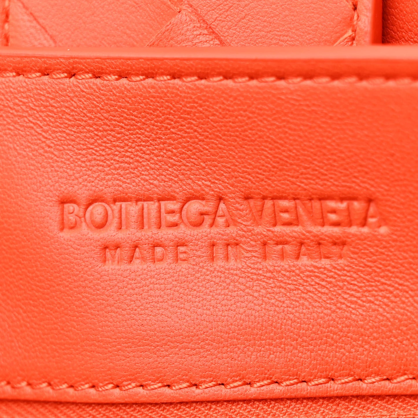 Nappa Intrecciato Large Andiamo Shoulder Bag Orange