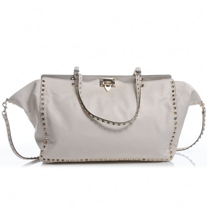Valentino Garavani Leather Rockstud Tote White 1 of 8