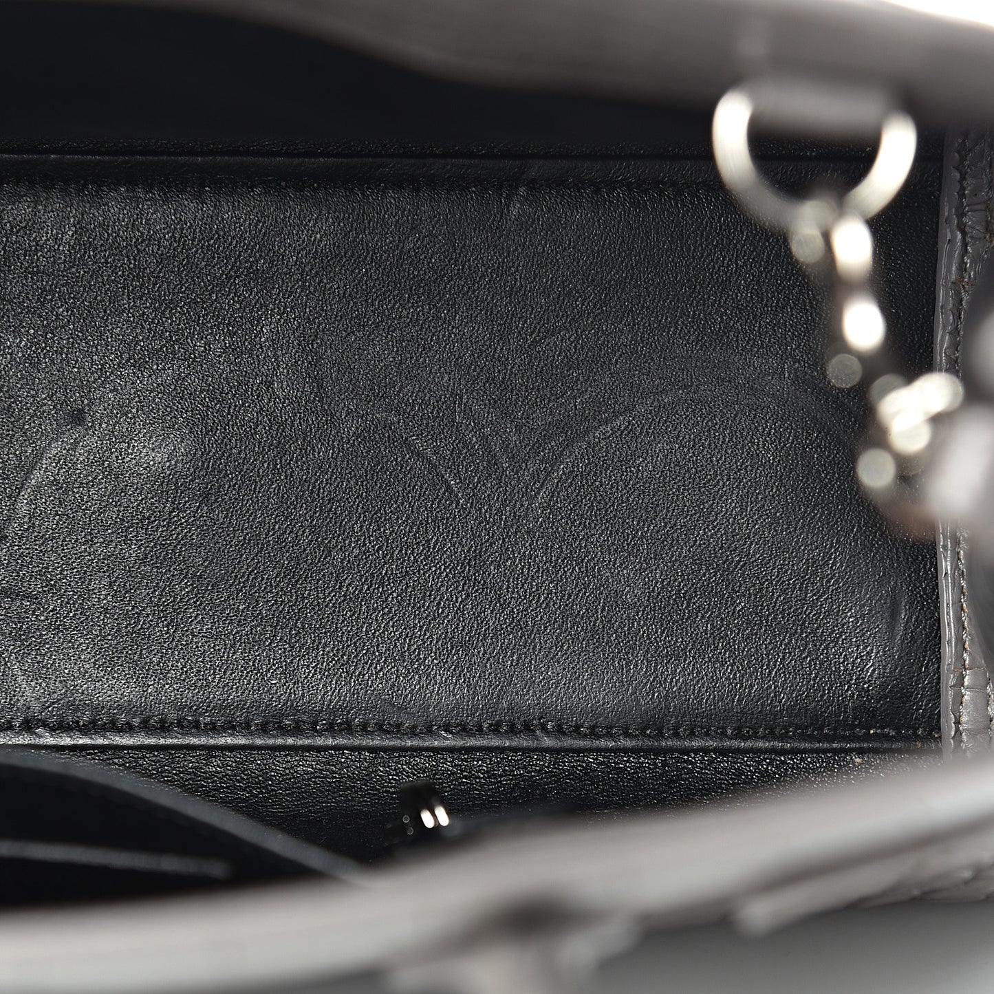 Calfskin Crocodile Embossed Baby Sac De Jour Fog