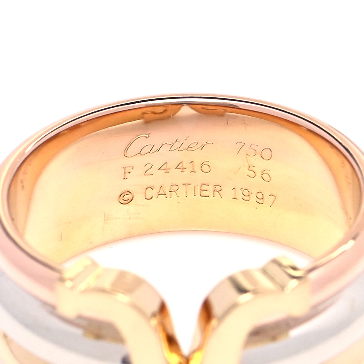 Cartier 18K Pink Yellow White Gold C De Cartier Ring 56 7.5 4 of 4