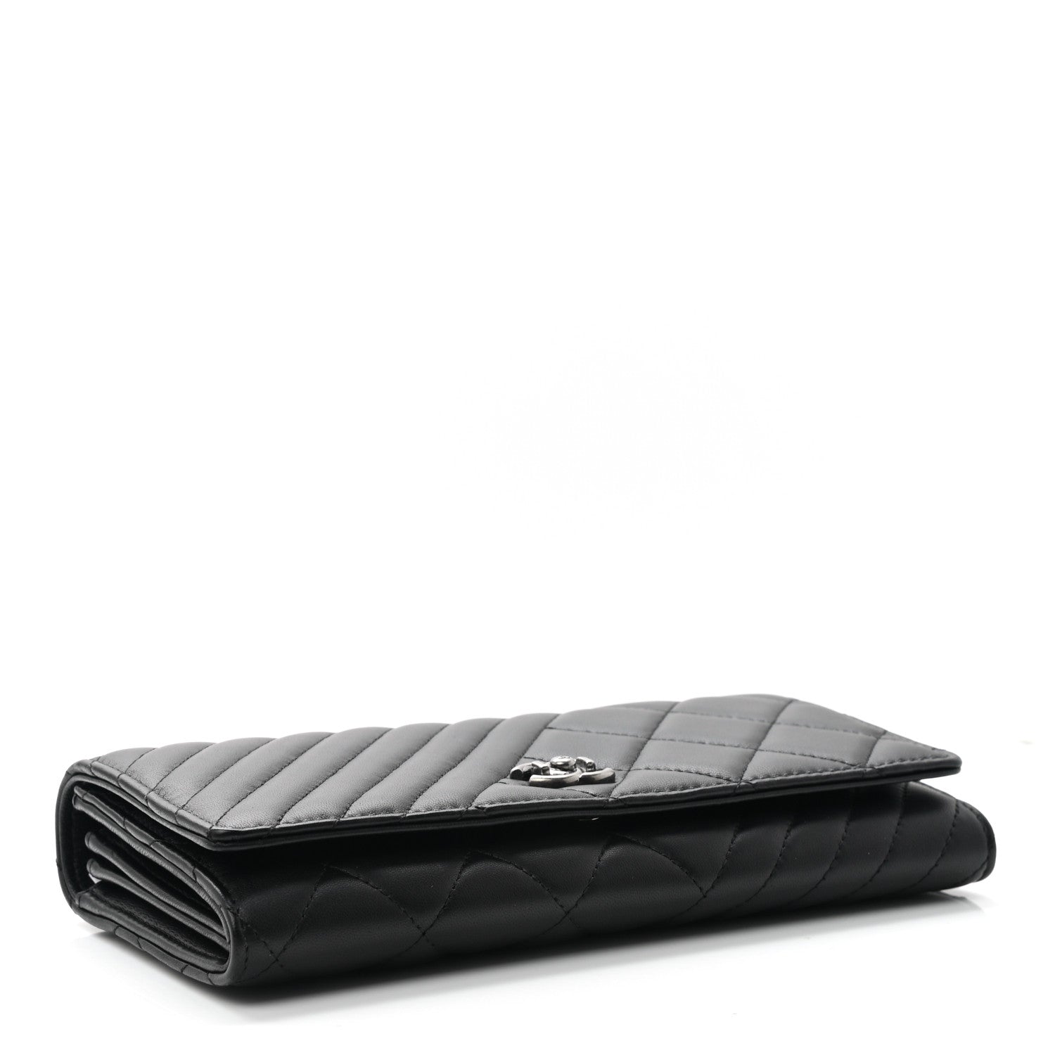 Chanel Lambskin Quilted Large Coco Boy Gusset Flap Wallet Black 7 of 18