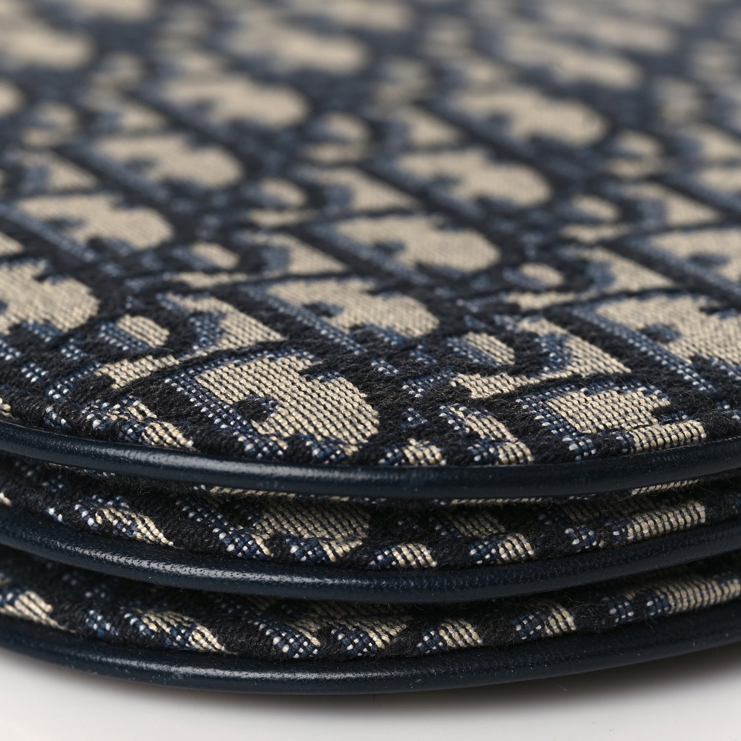 Oblique Saddle Pouch With Strap Navy Blue