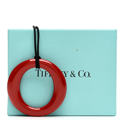 Tiffany Lacquer Hardwood Elsa Peretti Sevillana Pendant Cord Necklace Red 6 of 6