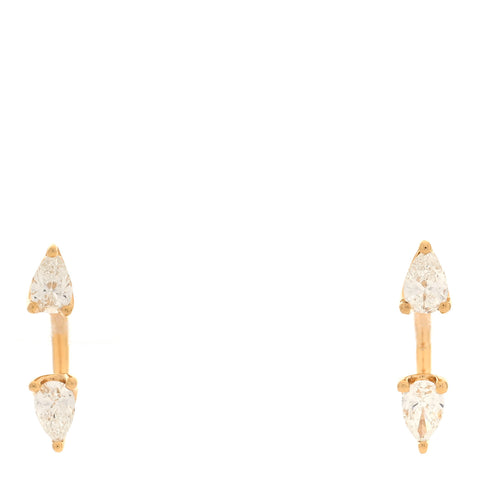 18K Yellow Gold Diamond Pear Orbit Earrings