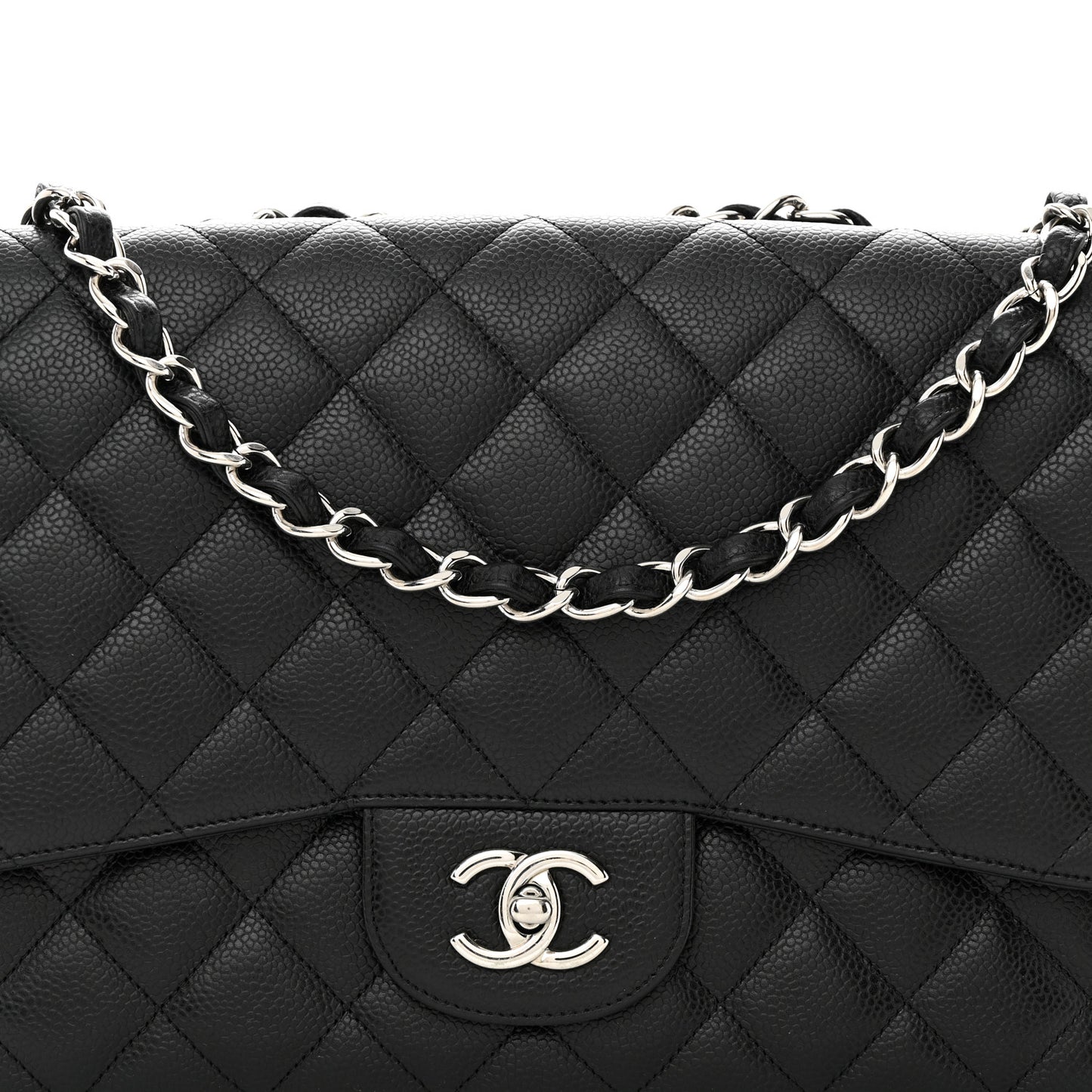 Caviar Quilted Jumbo Single Flap Black