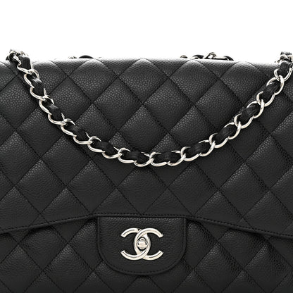 Chanel Caviar Quilted Jumbo Single Flap Black 8 of 10