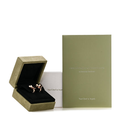 Van Cleef & Arpels 18K Rose Gold Diamond Small Frivole Earrings 5 of 5