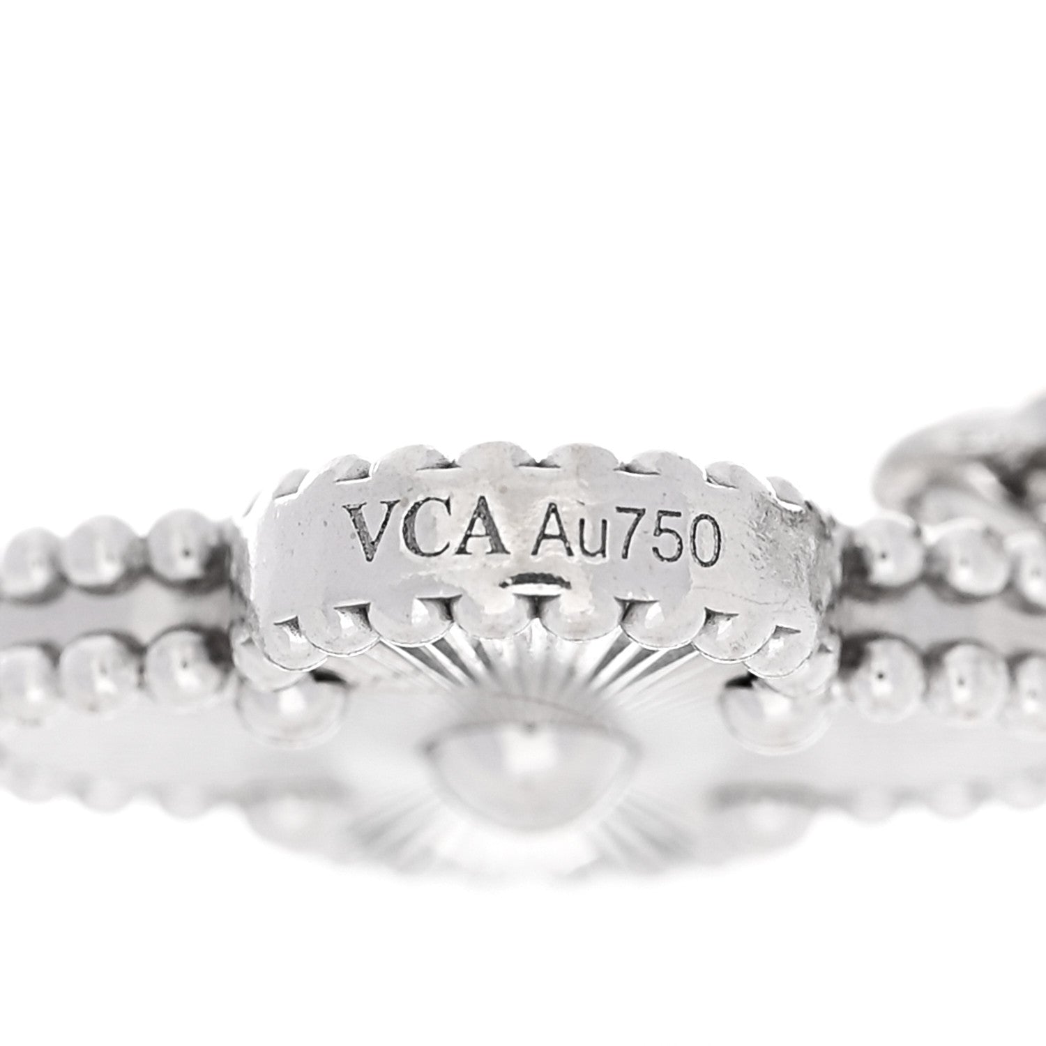 Van Cleef & Arpels 18K White Gold 5 Motifs Guilloche Vintage Alhambra Bracelet 3 of 5
