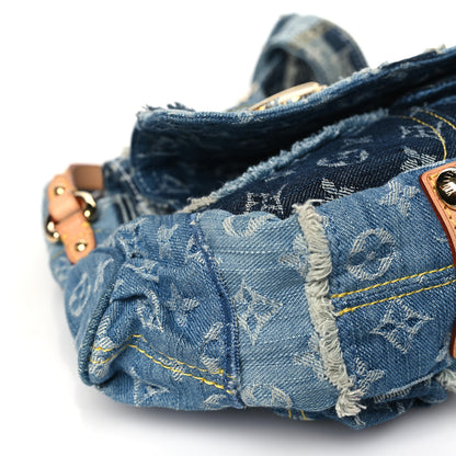 Louis Vuitton Denim Patchwork Posty Messenger Bag Blue 7 of 10