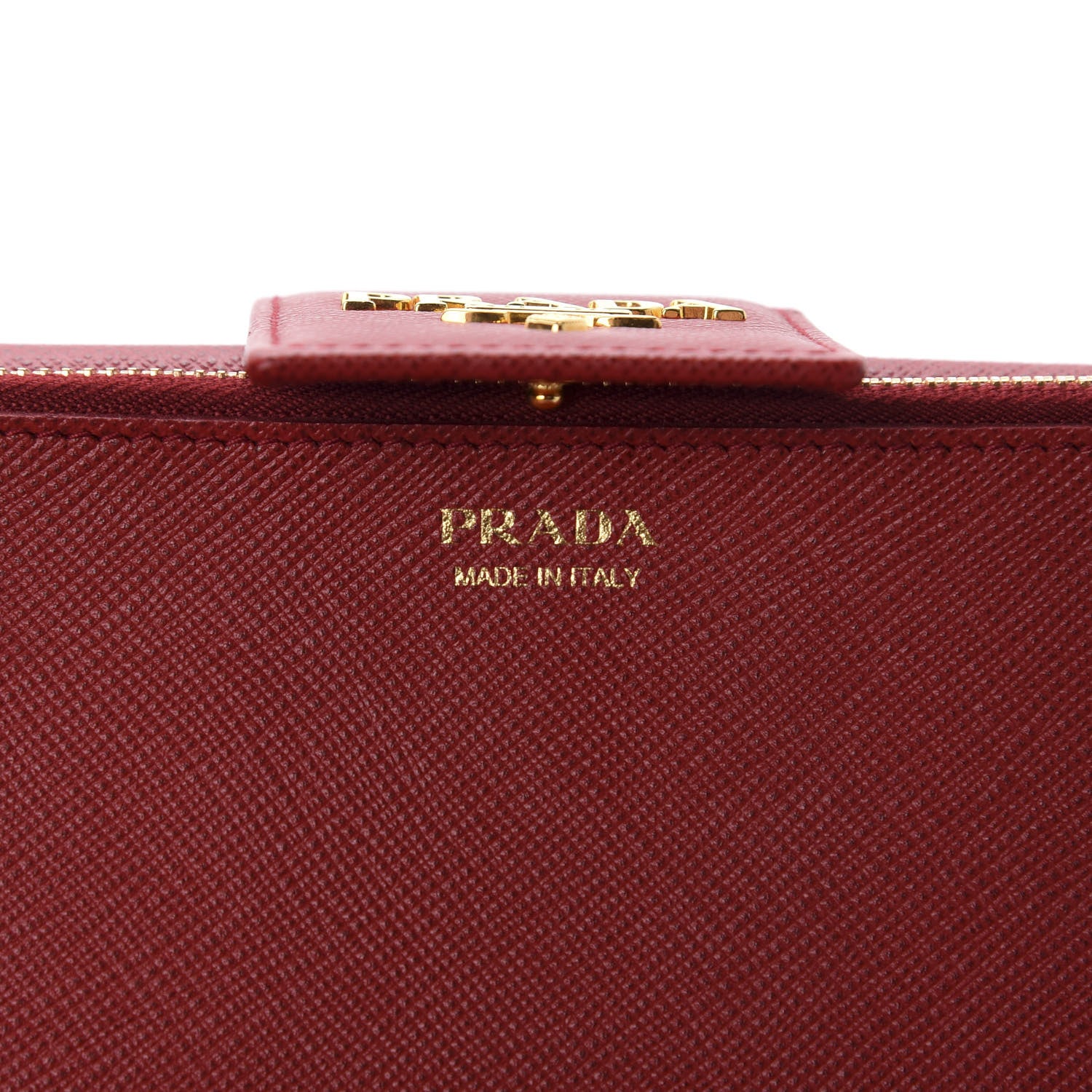 Prada Saffiano Metal Tab Wallet Fuoco 6 of 7