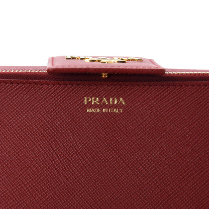 Prada Saffiano Metal Tab Wallet Fuoco 6 of 7
