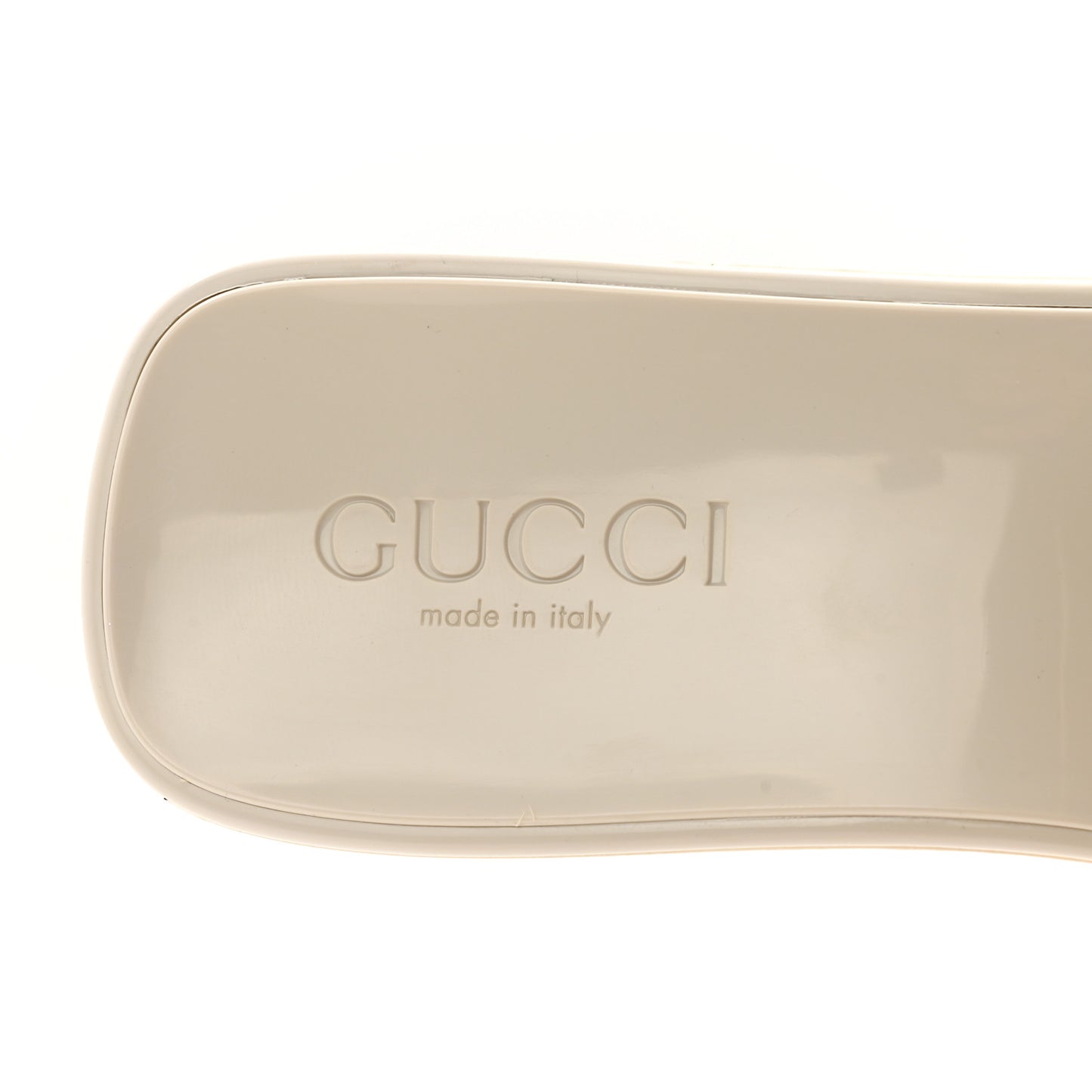 Rubber Gucci Logo Womens Platform 20/60mm Slide Sandals 38 Mystic White