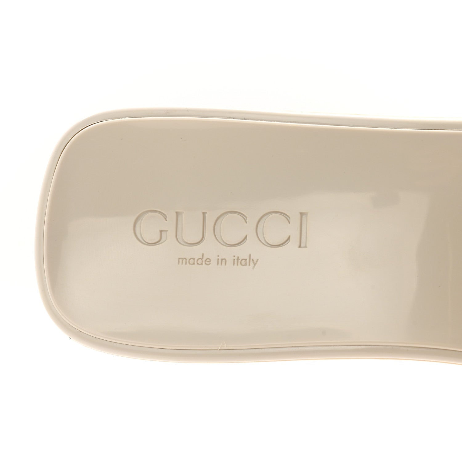 Gucci Rubber Gucci Logo Womens Platform 20/60mm Slide Sandals 38 Mystic White 7 of 8