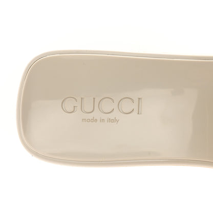 Gucci Rubber Gucci Logo Womens Platform 20/60mm Slide Sandals 38 Mystic White 7 of 8