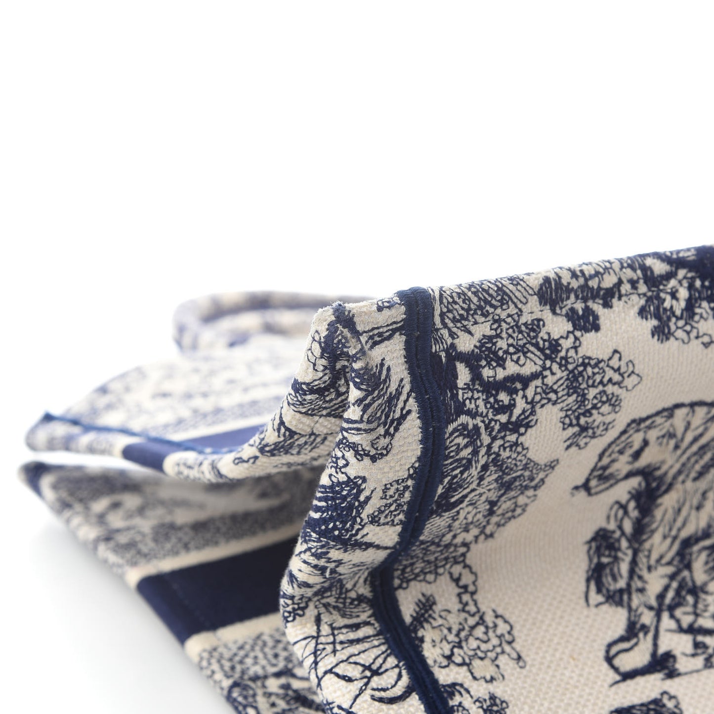 Canvas Embroidered Medium Dioriviera Toile De Jouy Book Tote Blue