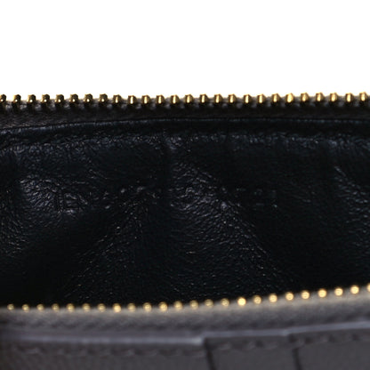 Saint Laurent Grain De Poudre Matelasse Chevron Monogram Fragments Zippered Card Case Fog 7 of 10