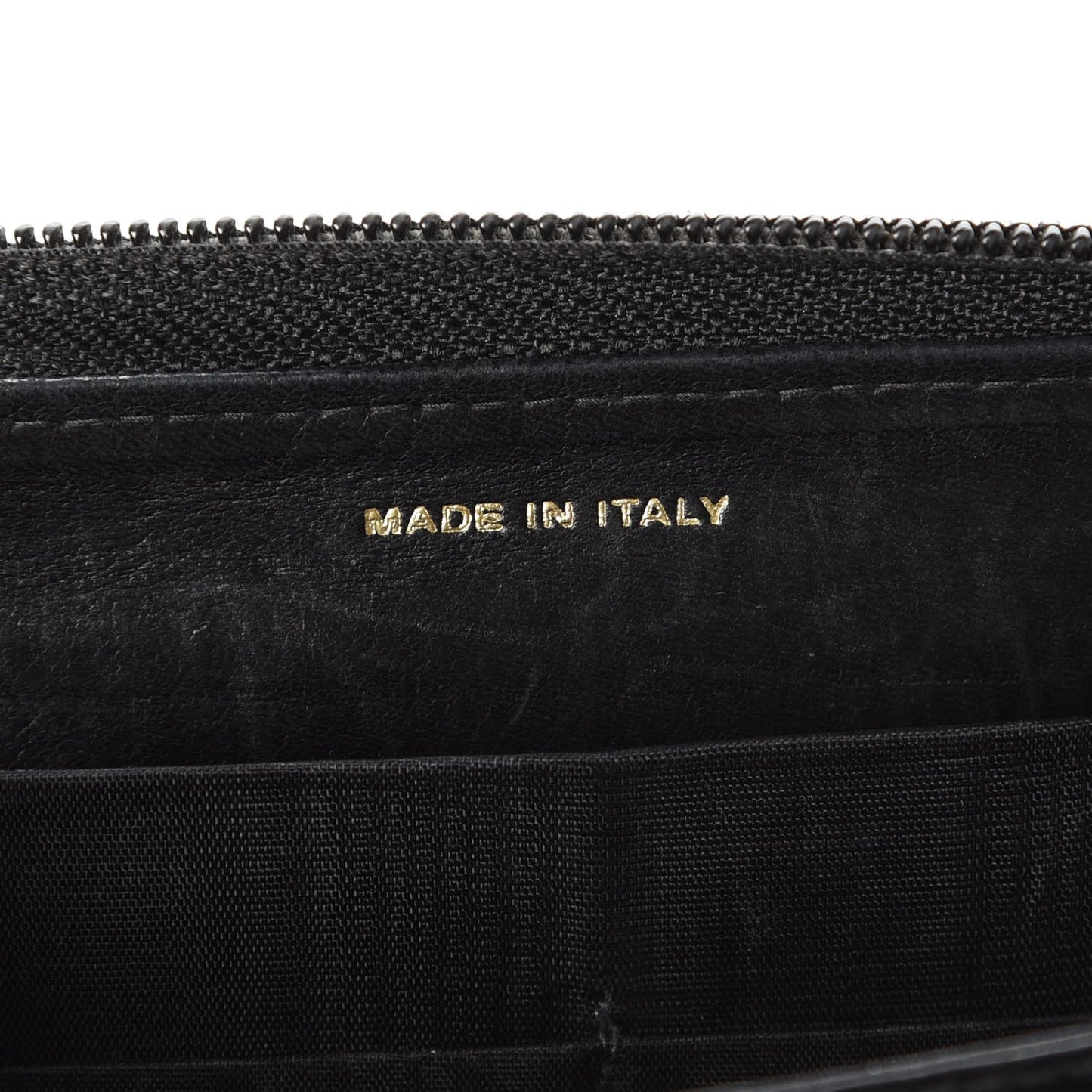 Caviar CC Timeless Large Zip Around Wallet Black