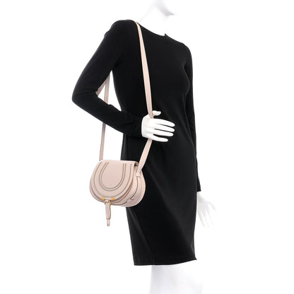 Chloe Calfskin Mini Marcie Round Crossbody Bag Abstract White 2 of 7