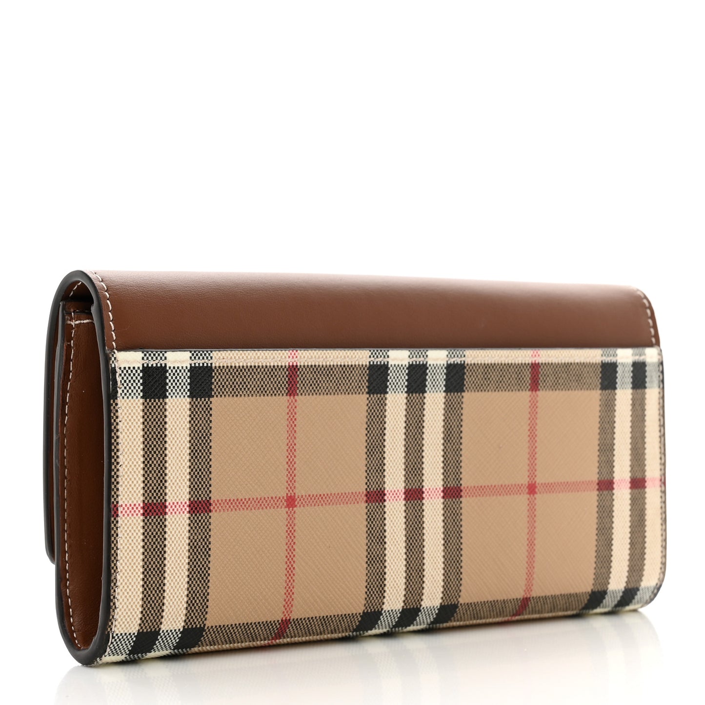 Vintage Check Grain Calfskin Halton Wallet Tan